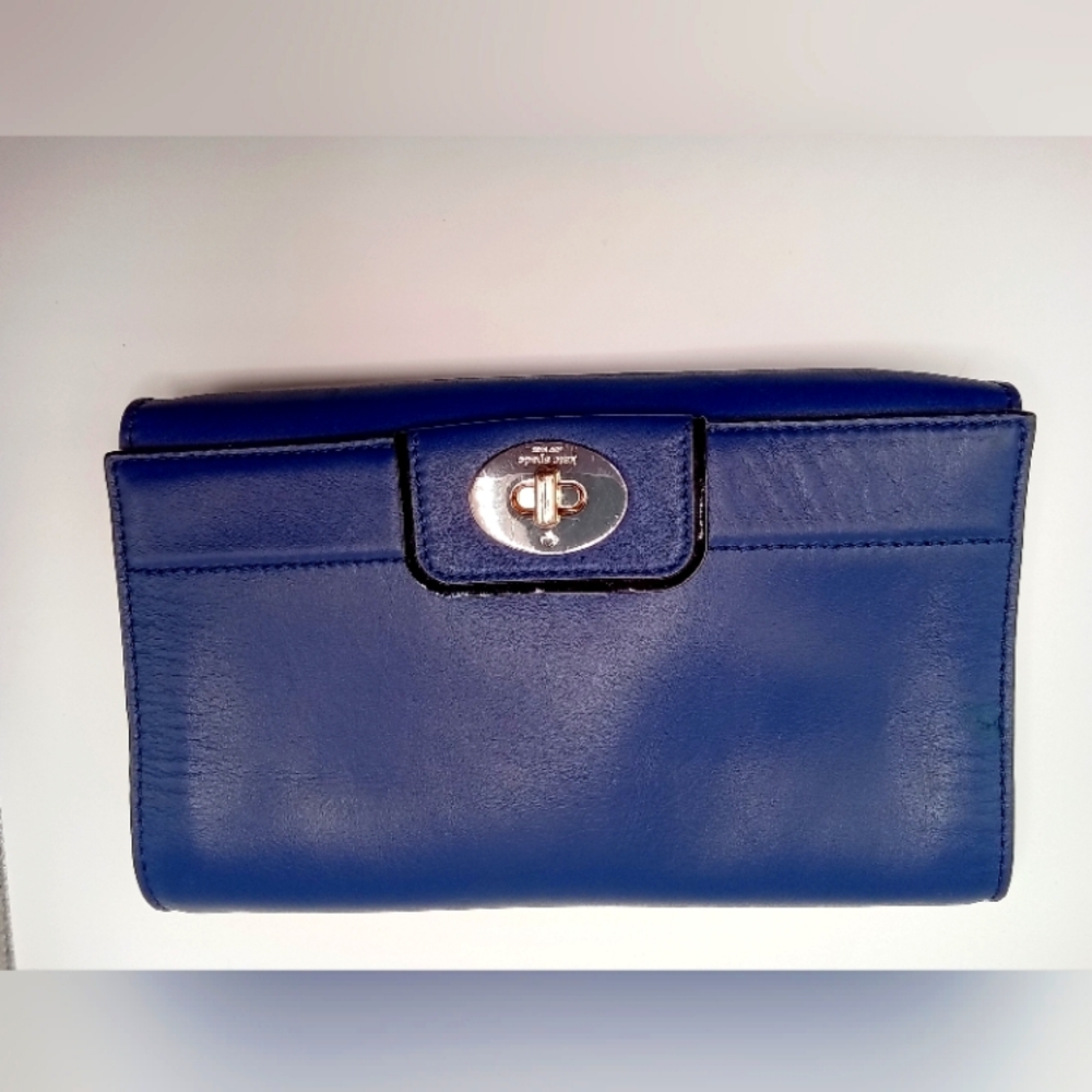Kate Spade Navy Leather Wristlet / Crossbody Clutch